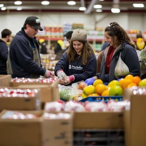 Volunteering at a food bank-2
