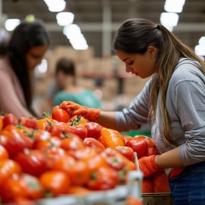 Volunteering at a food bank