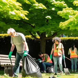 volunteers in a park-1