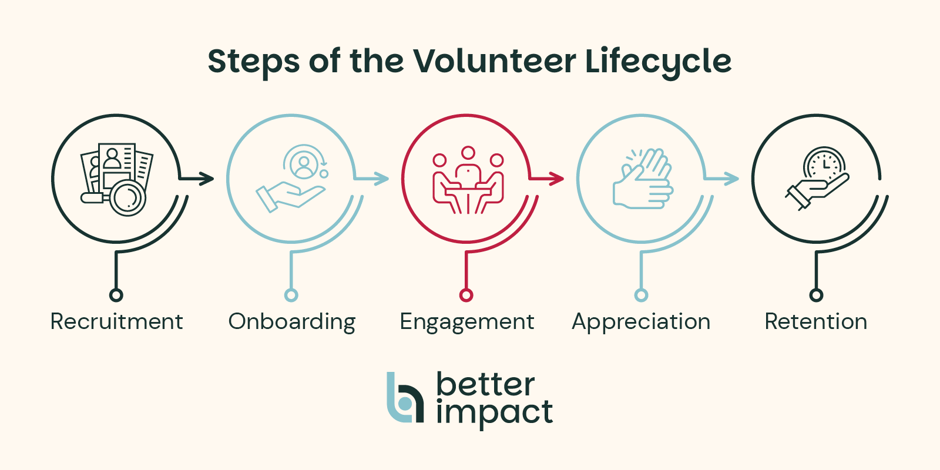 The five stages of the volunteer lifecycle as discussed in the previous paragraph.